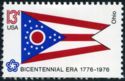 Flag of Ohio, Bicentennial Stamp Sn 1649 Issued 2/23/1976 Colors Multicolor Printing Photogravure